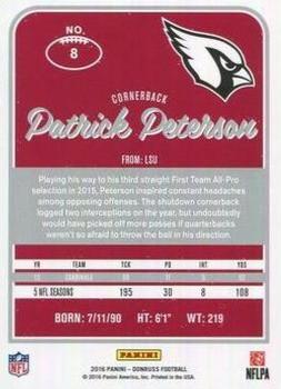 2016 Donruss - Press Proofs Red #8 Patrick Peterson Back