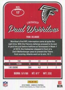 2016 Donruss - Press Proofs Red #17 Paul Worrilow Back
