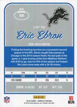 2016 Donruss - Press Proofs Red #99 Eric Ebron Back