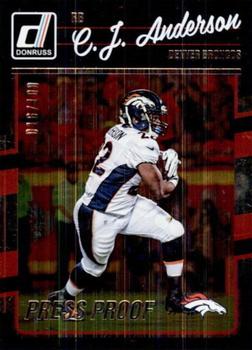 2016 Donruss - Press Proofs Silver #86 C.J. Anderson Front