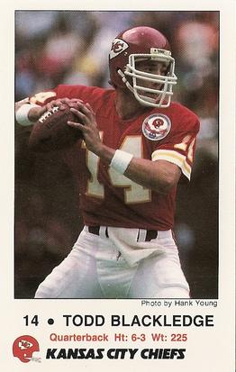 1986 Kansas City Chiefs Police #9 Todd Blackledge Front