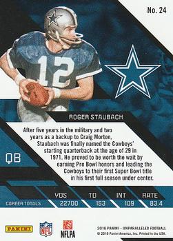2016 Panini Unparalleled - Teal #24 Roger Staubach Back