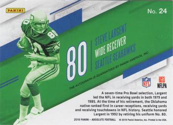 2016 Panini Absolute - Marks Of Fame Autographs Gold #24 Steve Largent Back