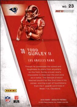 2016 Panini Absolute - Red Zone #23 Todd Gurley II Back