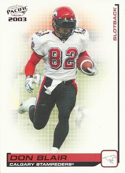 2003 Pacific  CFL - Red #15 Don Blair Front