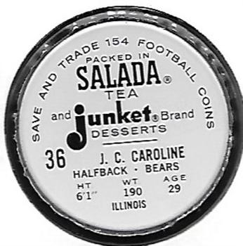 1962 Salada Coins #36 J.C. Caroline Back