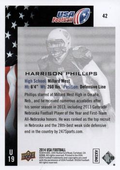 2014 Upper Deck USA Football #42 Harrison Phillips Back