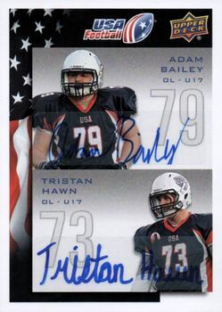 2014 Upper Deck USA Football - Autograph #120 Tristan Hawn / Adam Bailey Front