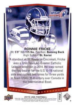 2015 Upper Deck USA Football #10 Ronnie Fricke Back