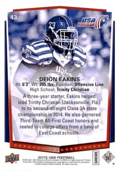 2015 Upper Deck USA Football #43 Deion Eakins Back