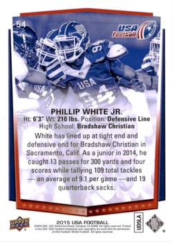 2015 Upper Deck USA Football #54 Phillip White Jr. Back