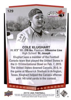2015 Upper Deck USA Football #129 Cole Klughart Back