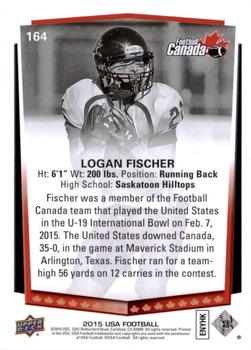 2015 Upper Deck USA Football #164 Logan Fischer Back