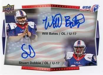 2015 Upper Deck USA Football - Autograph #120 Stuart Dobbie / Will Bates Front