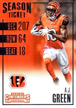 2016 Panini Contenders #82 A.J. Green Front