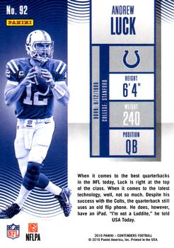 2016 Panini Contenders #92 Andrew Luck Back