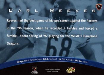 1998 Playoff Unsung Heroes #6 Carl Reeves Back
