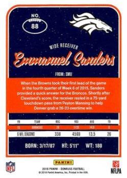 2016 Donruss - Stat Line Season #88 Emmanuel Sanders Back