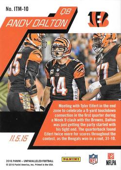 2016 Panini Unparalleled - In the Moment #ITM-10 Andy Dalton Back