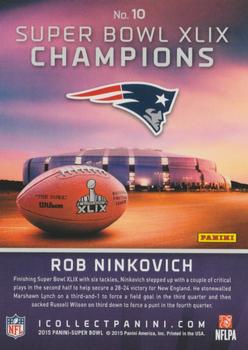 2015 Panini Super Bowl XLIX New England Patriots #10 Rob Ninkovich Back