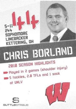 2011 Wisconsin Badgers Program Cards #NNO Chris Borland Back