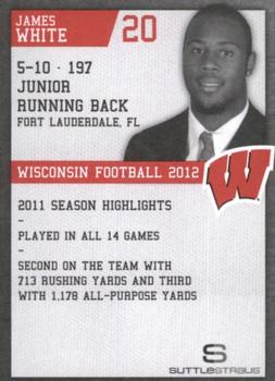 2012 Wisconsin Badgers Program Cards #NNO James White Back