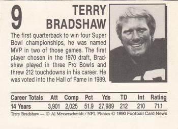 1990 Allan Kaye's Football Card News #9 Terry Bradshaw Back