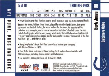 2002 NFL Properties Punt, Pass, and Kick #5 Bert Jones Back
