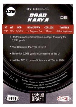 2017 SAGE HIT #125 Brad Kaaya Back