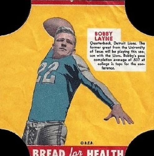 1950 Fischer's Bread for Health #NNO Bobby Layne Front