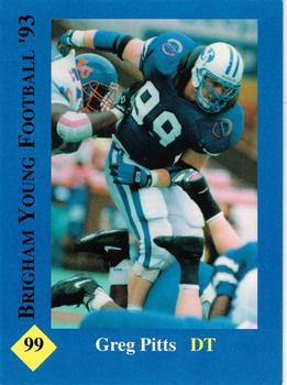 1993 BYU Cougars #NNO Greg Pitts Front
