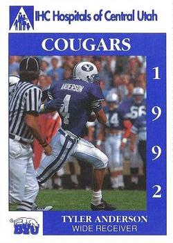 1992 BYU Cougars Safety #NNO Tyler Anderson Front