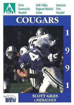 1991 BYU Cougars Safety #NNO Scott Giles Front