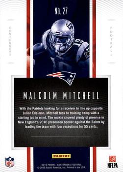 2016 Panini Contenders - Rookie of the Year Contenders #27 Malcolm Mitchell Back