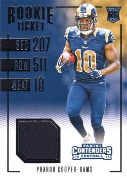 2016 Panini Contenders - Rookie Ticket Swatches Vertical #35 Pharoh Cooper Front