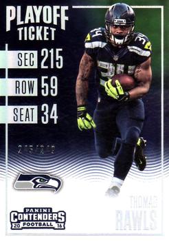 2016 Panini Contenders - Playoff Ticket #23 Thomas Rawls Front