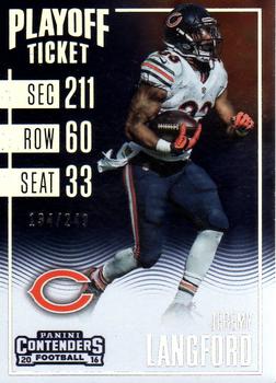 2016 Panini Contenders - Playoff Ticket #27 Jeremy Langford Front