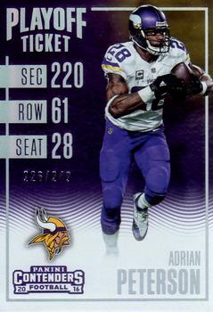 2016 Panini Contenders - Playoff Ticket #37 Adrian Peterson Front