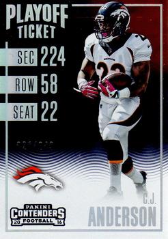 2016 Panini Contenders - Playoff Ticket #65 C.J. Anderson Front