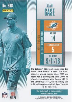 2016 Panini Contenders - Playoff Ticket #298 Adam Gase Back