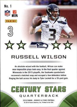 2016 Panini Rookies & Stars - Century Stars #1 Russell Wilson Back