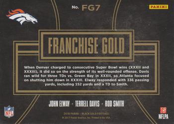 2016 Panini Black Gold - Franchise Gold #FG7 John Elway / Rod Smith / Terrell Davis Back