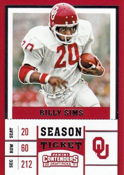 2017 Panini Contenders Draft Picks #12 Billy Sims Front