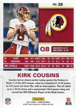 2017 Score #38 Kirk Cousins Back