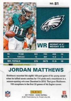 2017 Score #81 Jordan Matthews Back