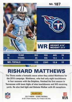 2017 Score #187 Rishard Matthews Back
