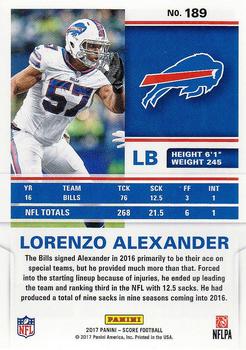 2017 Score #189 Lorenzo Alexander Back