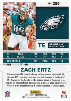 2017 Score #285 Zach Ertz Back