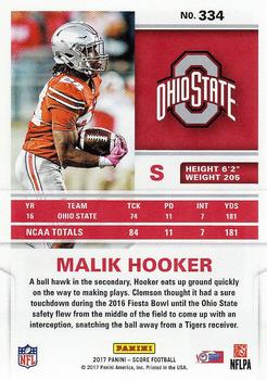 2017 Score #334 Malik Hooker Back