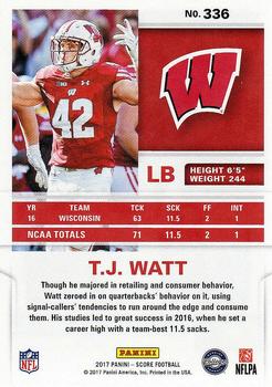 2017 Score #336 T.J. Watt Back